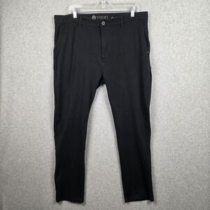 Vuori Pants Mens 38x30 Black The Rise The Shine Twill Stretch Chino Zip Pocket